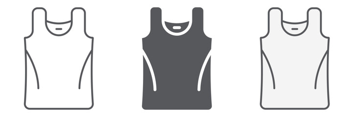 Singlet line icon, clothes and casual, shirt sign, vector graphics, a linear pattern on a white background.