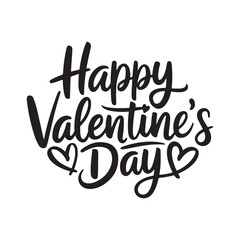 Fototapeta premium Happy Valentine's Day Hand Lettered Quote with Cute Hearts for Romantic Gifting