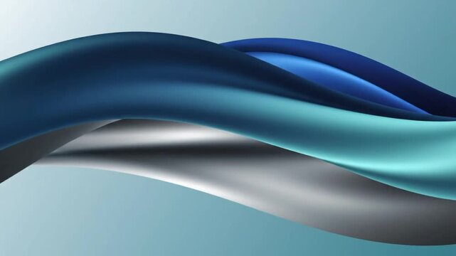Abstract Metallic Gradient Waves With Smooth Flowing Layers And Soft Motion Background For Modern Design