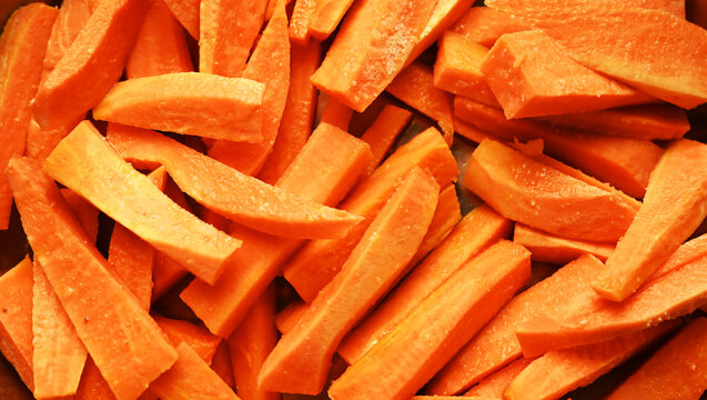 sliced batat texture. food background