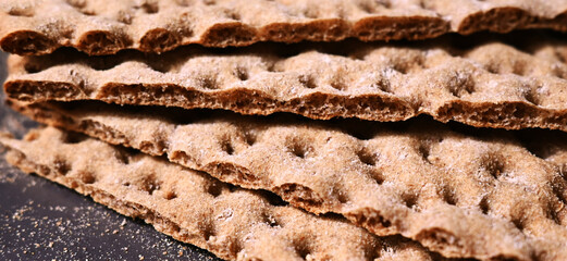 rye crispbread  texture. healthy food background