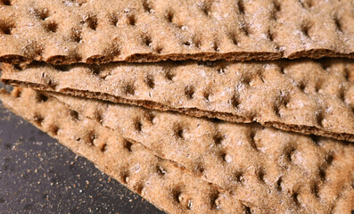 rye crispbread  texture. healthy food background