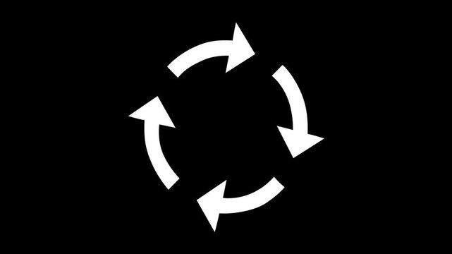 Minimalist Animated Arrows Rotating in a Continuous Process 