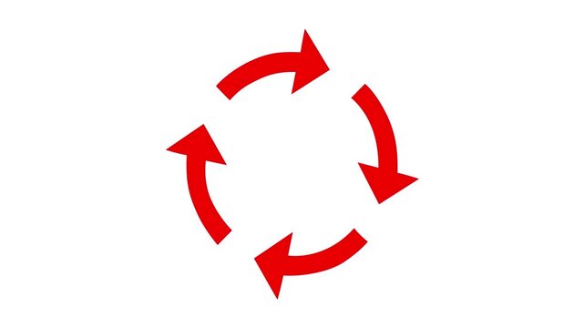 Minimalist Animated Arrows Rotating in a Continuous Process 