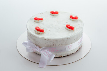 dessert and coffee on the table in the coffee shop