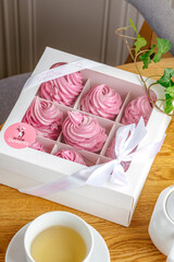 dessert and coffee on the table in the coffee shop