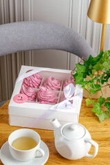 dessert and coffee on the table in the coffee shop