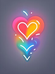 Coloured lights hearts on a grey background, valentine's day 