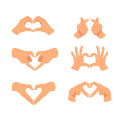 Obraz premium Love Heart Hand Gestures Set