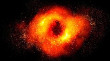 Vivid Bright Orange and Yellow Cosmic Explosion with Nebula Effect in Space