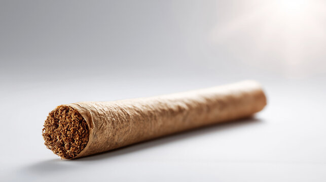 Marijuana joint with visible plant material at one end and a natural paper, placed on a vibrant background