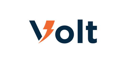 word mark volt logo design, typography text volt graphics vector template