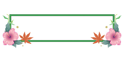 Frame and border horizontal banner with flower and floral background