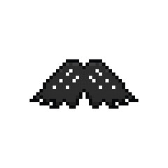 Pixel art stylish moustache facial element clipart