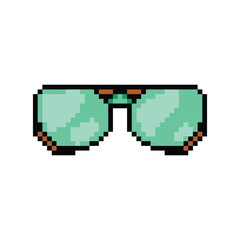Pixel art stylish glasses element object graphic