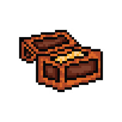 Pixel art vintage treasure chest graphic vector