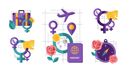 Naklejka premium A vibrant graphic symbolizing gender equality, perfect for campaigns promoting inclusivity and diversity.