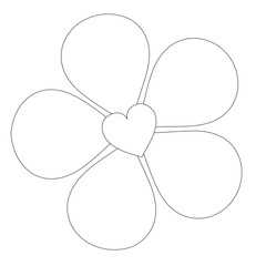 Fototapeta premium Valentine Doodle Heart Flower SVG, Hand Drawn Love Floral Clipart for Cricut and Coloring Pages