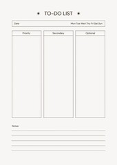 Beige Neutral Simple To-Do List Planner Page A4 Document Printable