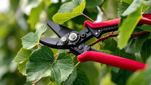 How to use pruning shears for cutting branches and maintaining plants in your garden during the spring season