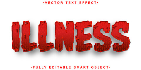  Illness Medical Health Awareness Typography Vector Fully Editable Smart Object Text Effect
