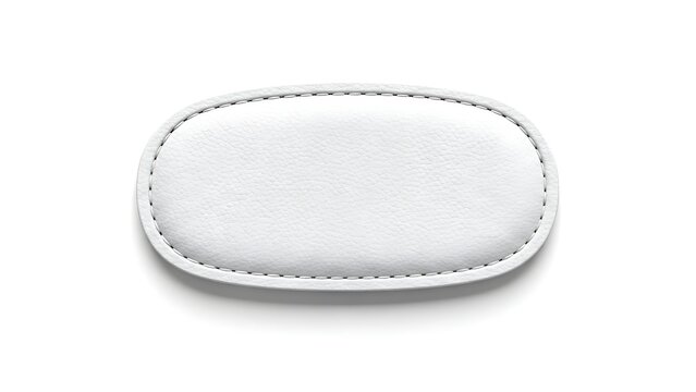 White oval leather patch