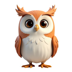A simple illustration of an owl with large eyes on a clean white background, suitable for various design projects