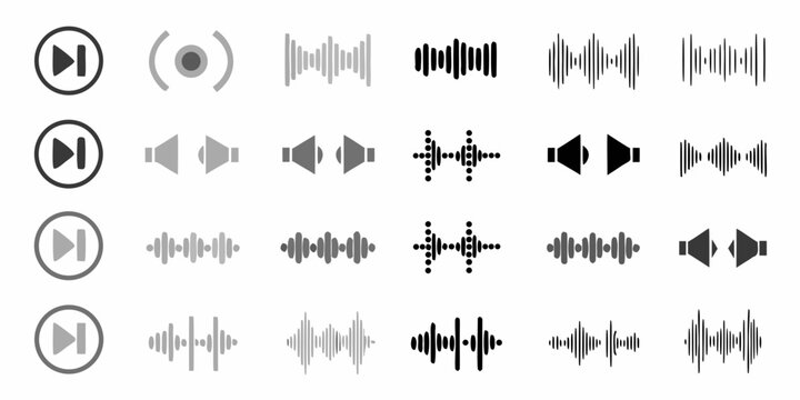 Visual representation of sound waves and audio playback controls