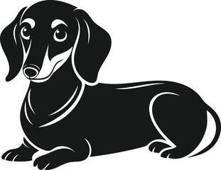 Dachshund silhouette, Dachshund outline, Dachshund shape, Dachshund icon, Dachshund dog, Wiener dog, Sausage dog, Long dog, Dog silhouette, 