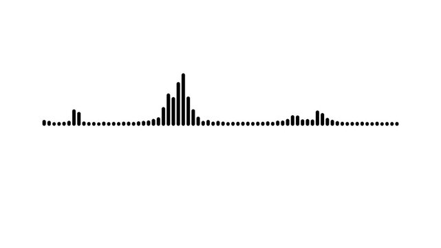 White audio waveform sound wave animation, smooth frequency spectrum motion, professional sound visualization for music production, studio recording, podcast media on white background. 4k loop video