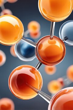 Close-up of a carbon disulfide molecule model with colorful spheres and connecting bonds