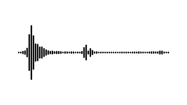 Sound wave loop animation, white audio spectrum waveform, smooth digital frequency motion, modern music visualizer for podcast, studio recording, voice over, audio branding on white screen. 4k video