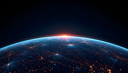 Obraz premium Future Technology and Global Network from Space