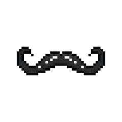 Obraz premium Pixel art stylish moustache facial element isolated