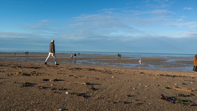 Coastal timelapse of Ouistreham, Normandy &ndash; beach and seaside landscape