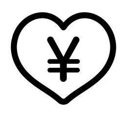 Obraz premium ハートと日本円のシンボル