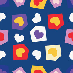 seamless pattern with colorful hearts
