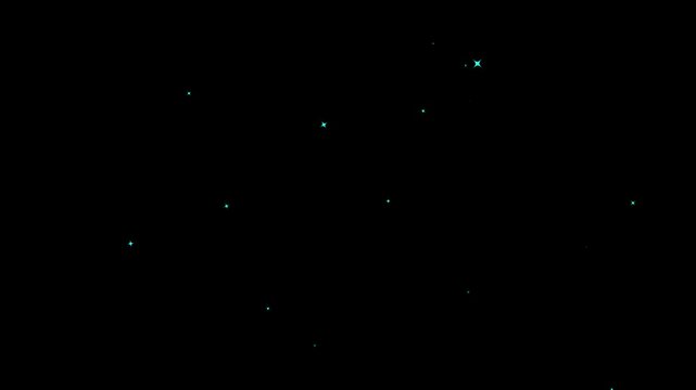 Glitter sparkle animated Black screen Ultra High Definition, 4k video. White shining dust light. Bokeh light lights effect background. Twinkling star animation on transparent.