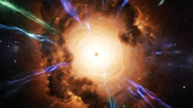 Cosmic explosion viewed from space with vibrant colors and energy emanating from a central point in 0130(52).mp4