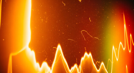 Vibrant orange and yellow abstract light patterns