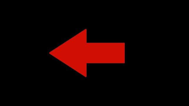  red arrow pointing left on white background, Animated arrow pointing left on black background