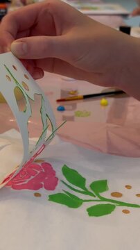 Artistic creation: stepbystep floral design transfer on fabric