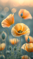 Golden poppies blooming in a serene field