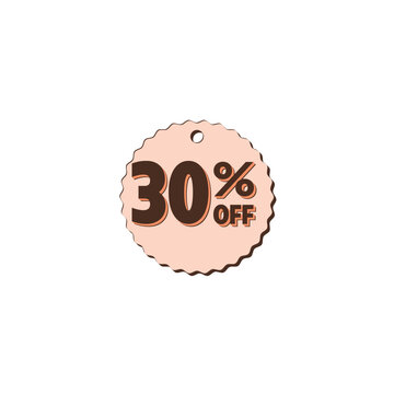 Minimal 30 Percent Off Sale Tag Discount Label