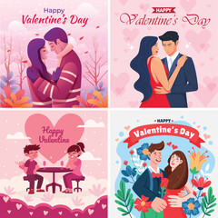 Valentine Day Romantic Couple Illustration