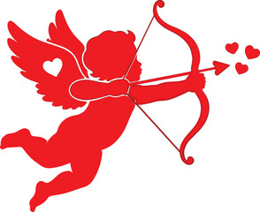 Fototapeta premium Valentine red cupid vector.eps