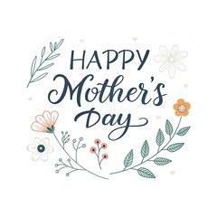 Obraz premium Happy Mother's Day Floral Greeting Card Illustration