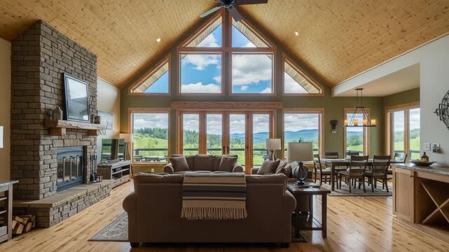 Modern Rustic Mountain Living Room Interior