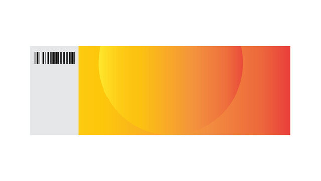 Modern abstract ticket stub with barcode and vibrant gradient for events, entertainment, or entry