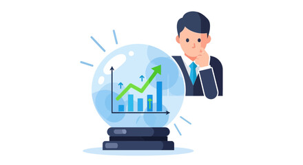 Businessman analyzing global market trends